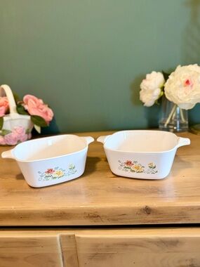2 Vintage CorningWare Red Poppy Casserole Dishes P-43-B 700ml